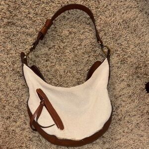 Elegant Cream and Brown Women's Bag